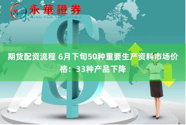 期货配资流程 6月下旬50种重要生产资料市场价格：33种产品下降